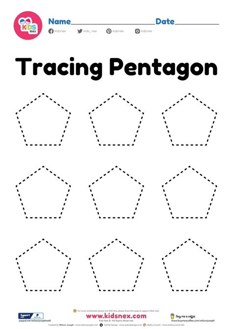 Free Trace And Count Pentagon Shapes Myteachingstation Com Pentagon Worksheets For Preschool - Pentagon Worksheets For Preschool