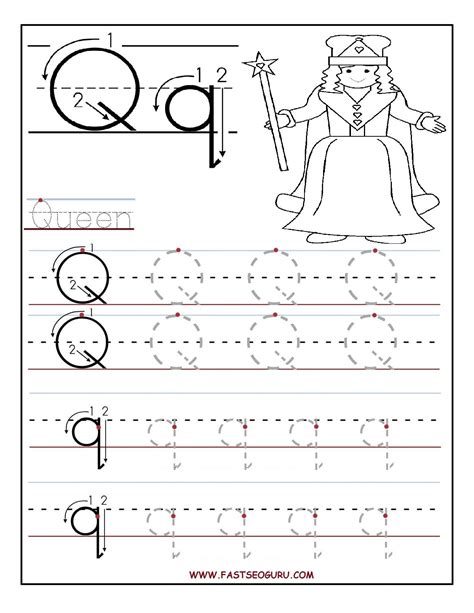 Free Tracing Letter Q Worksheet Letter Q Tracing Worksheets Preschool - Letter Q Tracing Worksheets Preschool