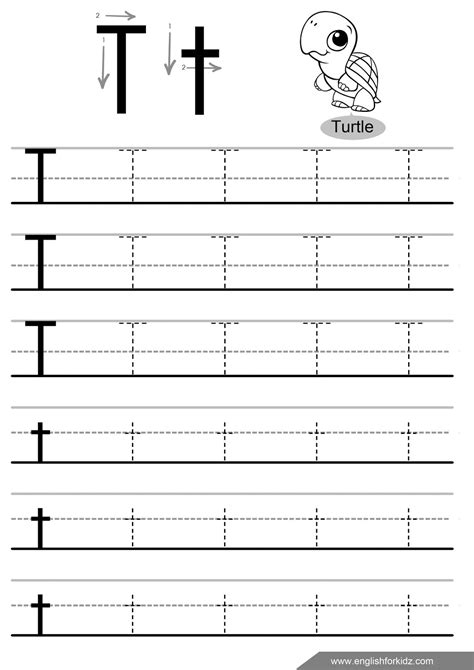 Free Tracing Letter T Worksheet Letter T Tracing Page - Letter T Tracing Page