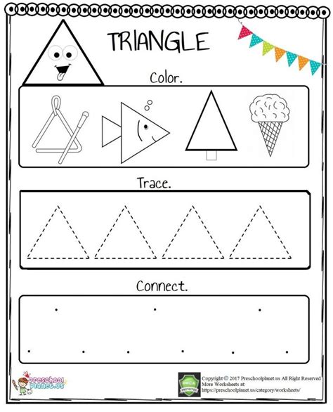 Free Triangle Shape Activity Worksheets For School Children Triangle Worksheet For Kindergarten - Triangle Worksheet For Kindergarten