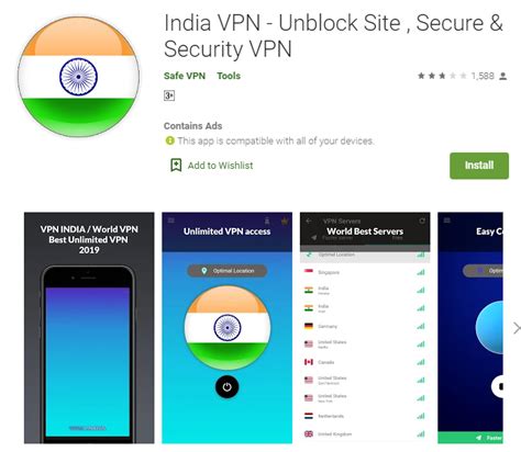 free unlimited vpn india server