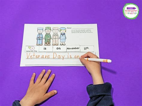 Free Veterans Day Sentence Writing Activity The Kindergarten Kindergarten Veterans Day Activities - Kindergarten Veterans Day Activities