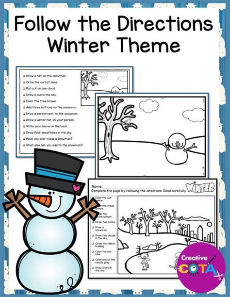 Free Winter Following Directions Worksheet Preschool Home Activities Preschool Following Directions Worksheets - Preschool Following Directions Worksheets