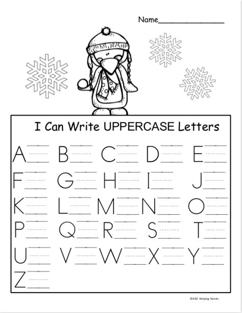 Free Winter Kindergarten Letter Writing Worksheet Made By Letter Writing Worksheets For Kindergarten - Letter Writing Worksheets For Kindergarten