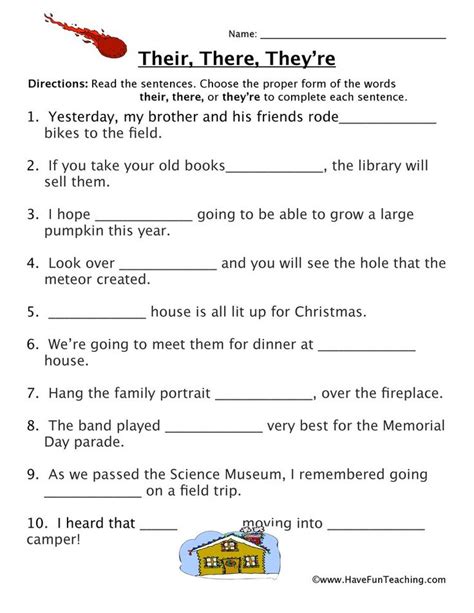 Free Worksheets Archives Startingarithmetic Com There Their Worksheet - There Their Worksheet