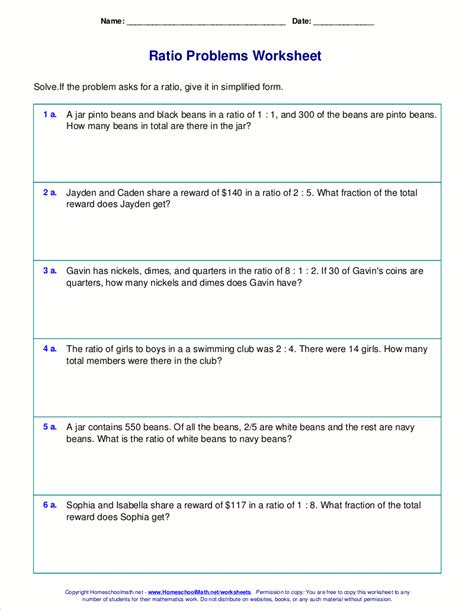 Free Worksheets For Ratio Word Problems Homeschool Math Ratios Math Worksheets - Ratios Math Worksheets