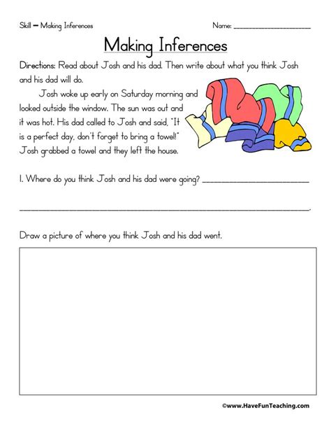 Free Worksheets On Inferences For 2nd Grade Inference Worksheet First Grade - Inference Worksheet First Grade