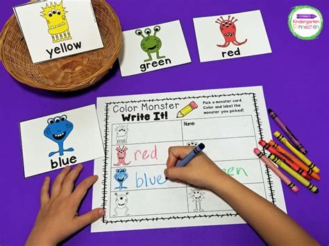 Free Write The Room Monster Color Words Activity Colorful Words In Writing - Colorful Words In Writing