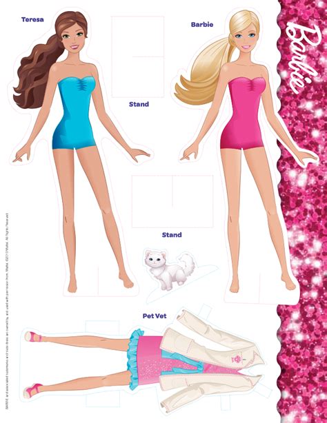 Download Free Barbie Paper Doll Template 