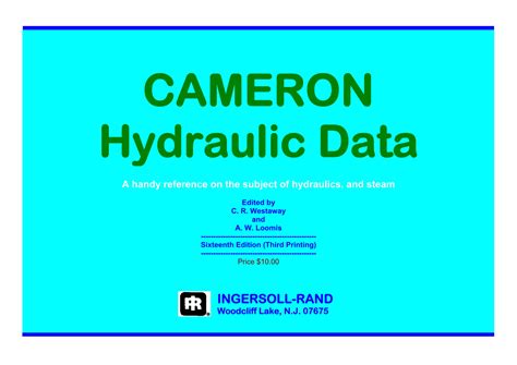 Read Free Cameron Hydraulic Data Book 