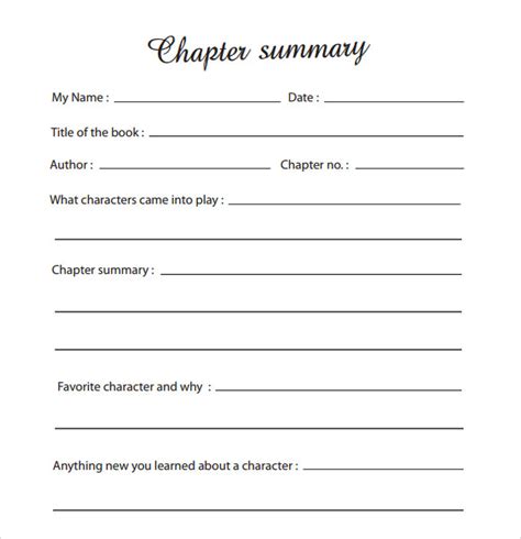 Read Online Free Chapter Summary Worksheet 