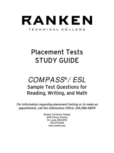 Download Free Compass Placement Test Study Guide 