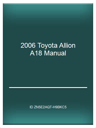 Read Free Download Of Toyota Allion Manual File Type Pdf 