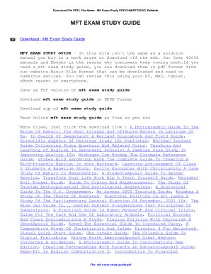 Read Free Mft Exam Study Guide 