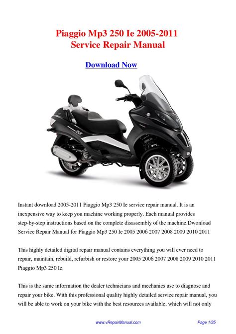 Read Free Piaggio Mp3 250 Service Repair Manual 