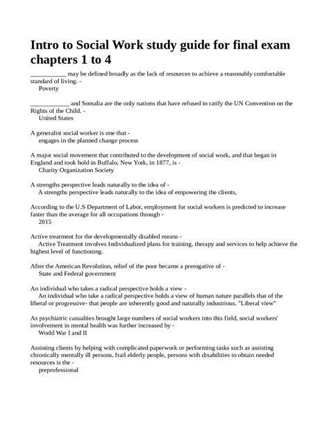 Download Free Social Work Study Guide 