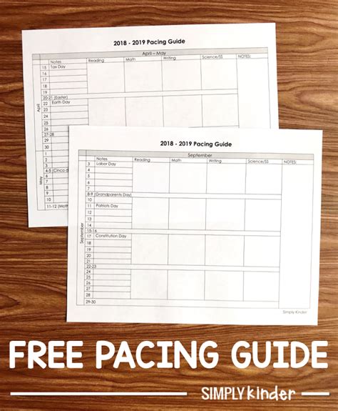 Full Download Free Templates For Pacing Guides 