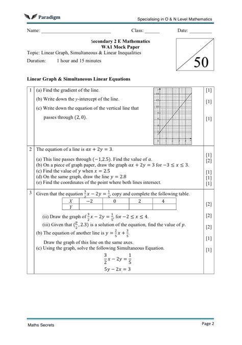 Download Free Test Papers For Secondary 2 