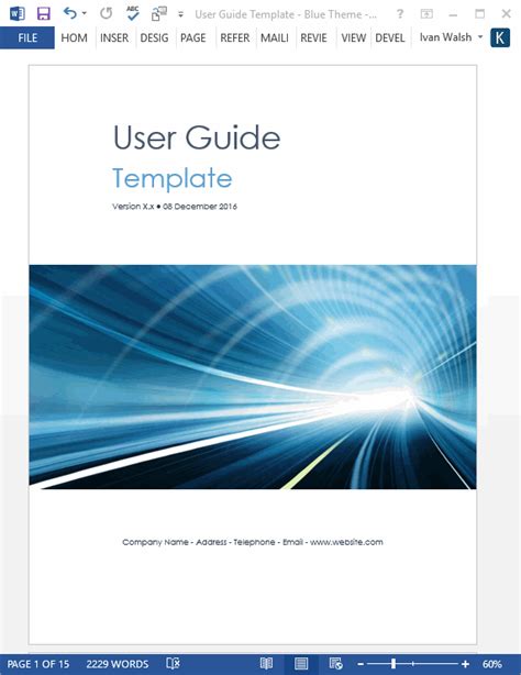 Download Free User Guide Word Template 