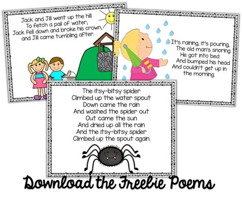 Freebie Kindergarten Weekly Poems Little Minds At Work Poems For Kindergarten To Read - Poems For Kindergarten To Read