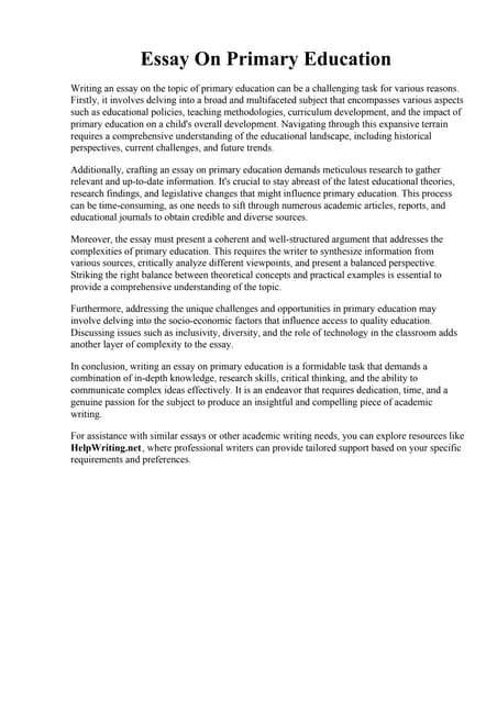 freedownload essay for primary school