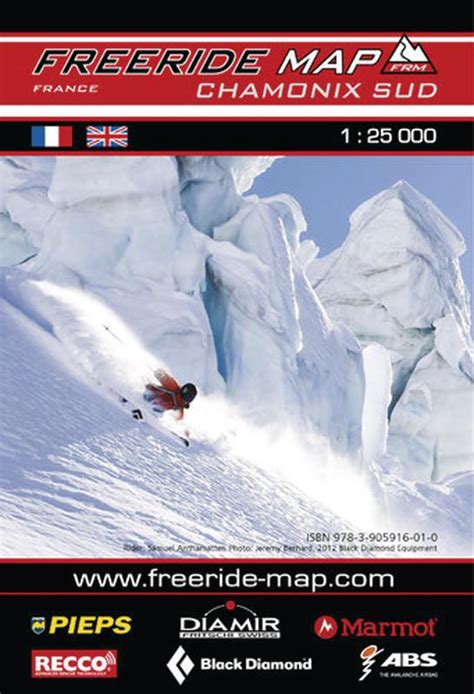 Freeride Map Chamonix Sud Massstab 1 25 000