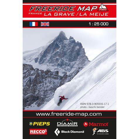 freeride map la grave la meje massstab 1 25 000