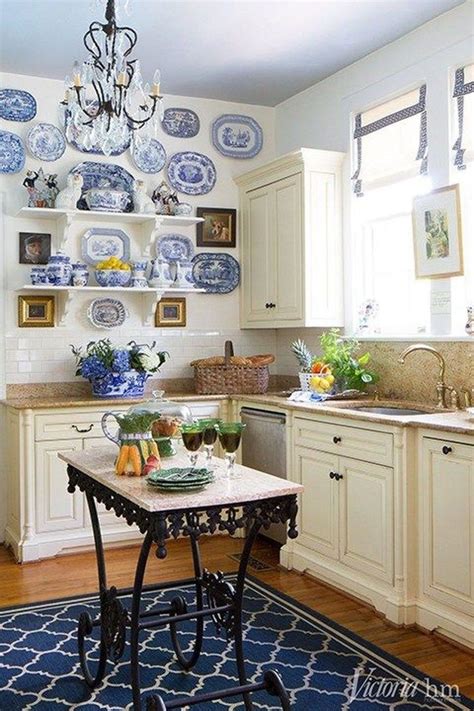 French Blue And White Kitchen