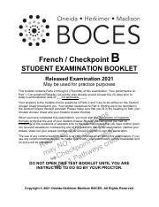 French Checkpoint B Exam