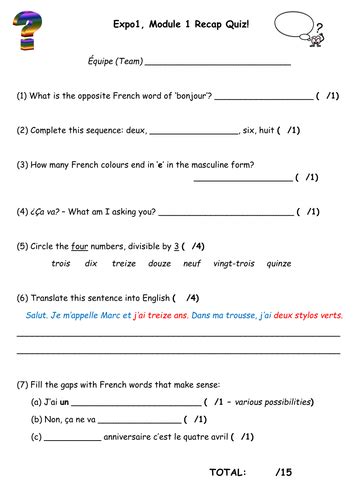 Read Online French Expo 3 Module 1 Test Answers 