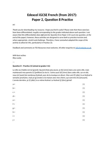 Full Download French Igcse Past Paper January 2014 