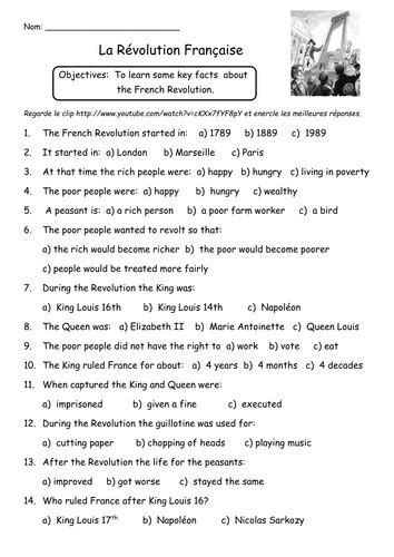 Read Online French Revolution Worksheet And Answers 