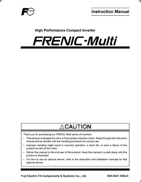 Read Frenic Multi Instruction Manual File Type Pdf 