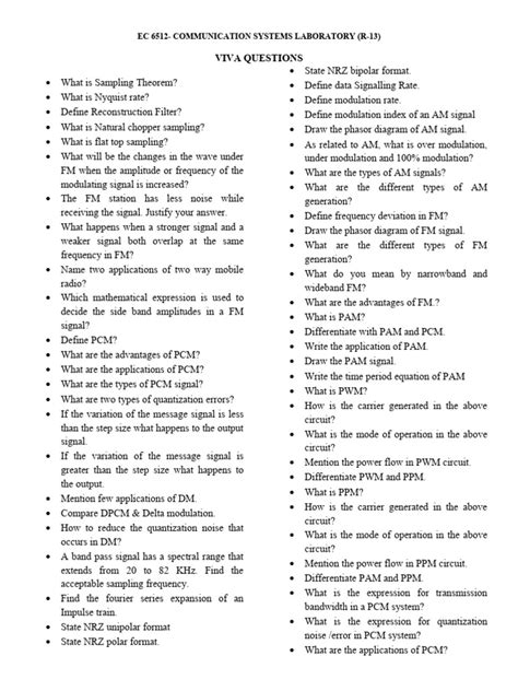 Frequency Modulation Lab Viva Questions With Answer
