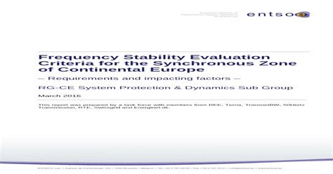 Frequency Stability Evaluation Criteria For The