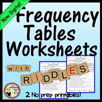 Frequency Tables Worksheets W Riddles Now Digital Relative Frequency Tables Worksheet - Relative Frequency Tables Worksheet