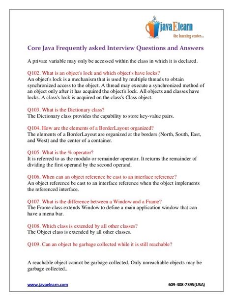 Read Online Frequently Asked Interview Questions Answers In Java 