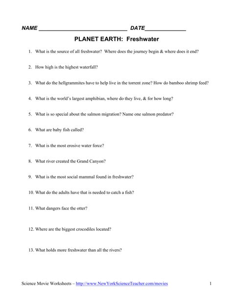 Freshwater Planet Earth Worksheet Answers Flashcards Planet Earth Worksheet Answers - Planet Earth Worksheet Answers