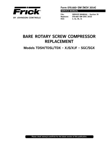 Read Frick Screw Compressor Service Manual 