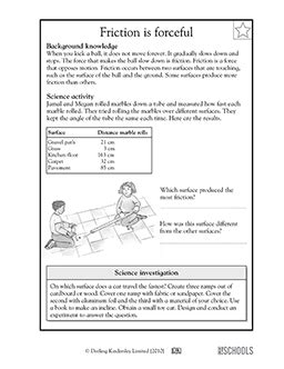 Friction Is Forceful 3rd Grade 4th Grade Science Friction Worksheet Grade 4 - Friction Worksheet Grade 4