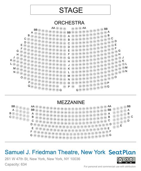 Friedman Theatre Seating Chart