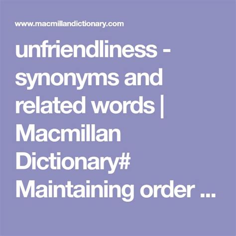 friendly - synonyms and related words Macmillan Dictionary