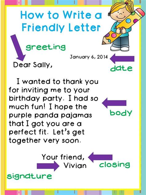 Friendly Letter Maker Learn To Write A Friendly Parts Of A Letter For Kids - Parts Of A Letter For Kids