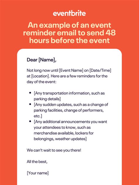 Friendly Reminder Event Email Sample
