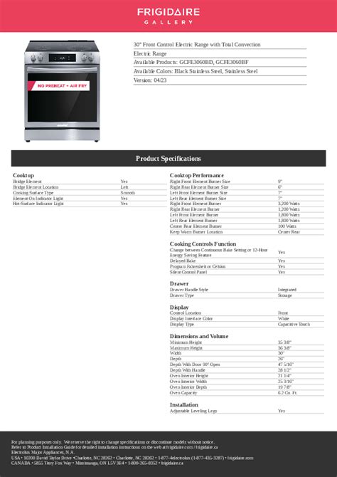 Read Frigidaire Electric User Guide 