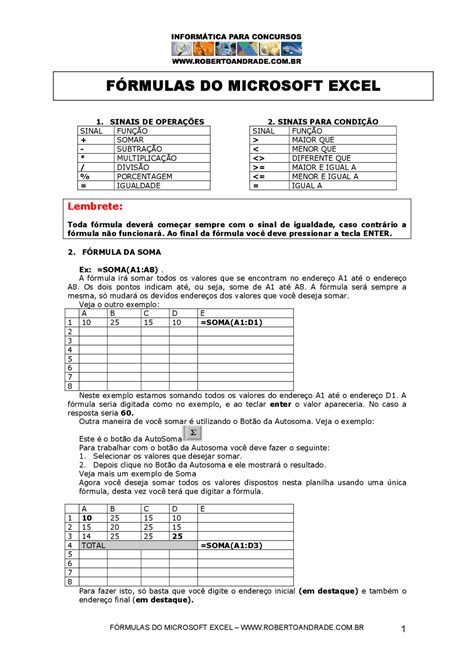 Fórmulas Do Excel