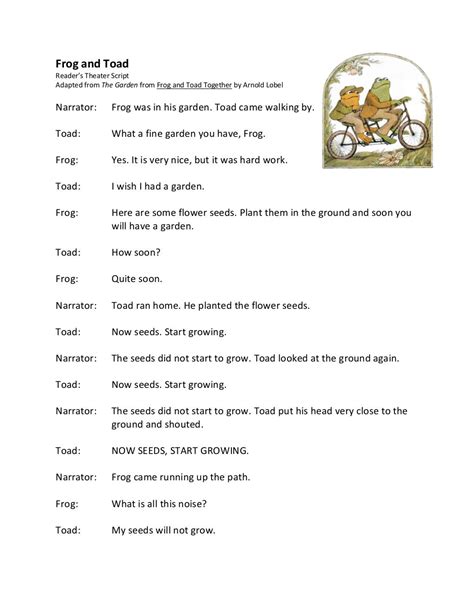Frog And Toad Play Script