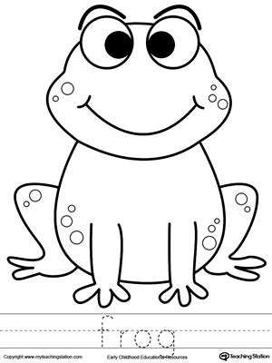 Frog Coloring Page And Word Tracing Myteachingstation Com Preschool Frog Coloring Pages - Preschool Frog Coloring Pages