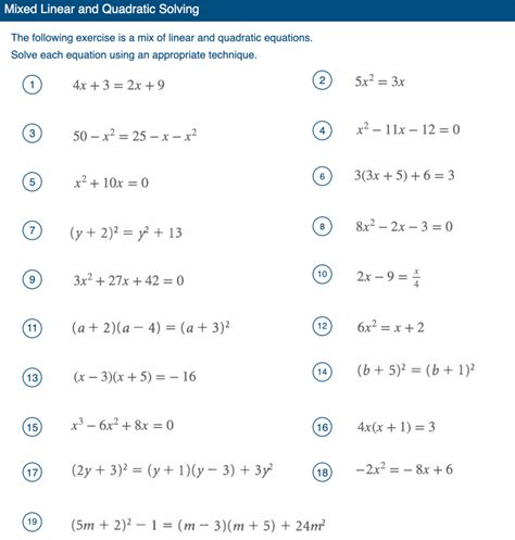 From Linear To Quadratic Worksheet Answers