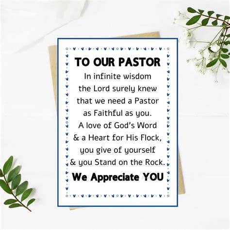 from our pastor